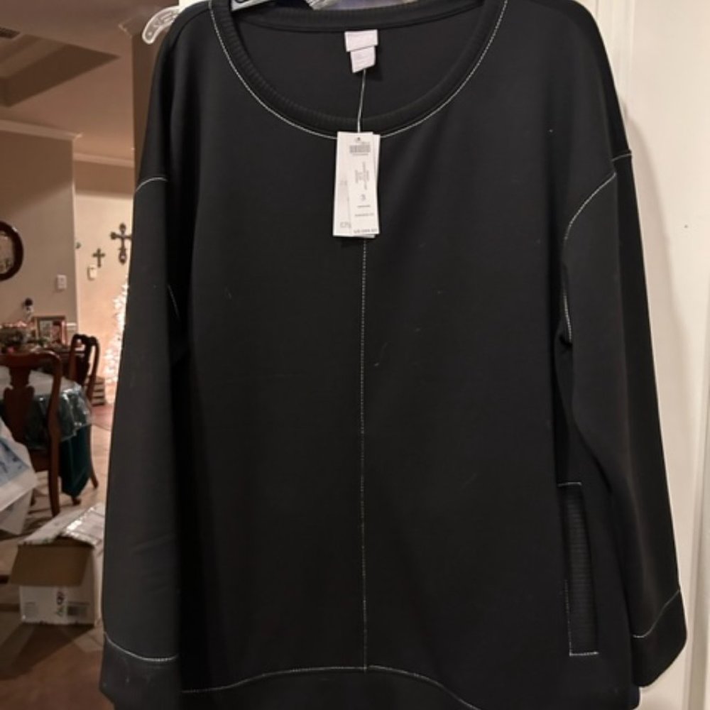 Chico's Zenergy Sweatshirt Navy Women's 2-3x NEW w/tag - Picture 2 of 3